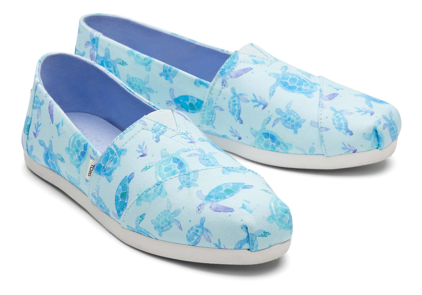 Toms Espadryle Damskie Niebieskie/Białe - Alpargata Sea Turtles - 96AMOIKLG